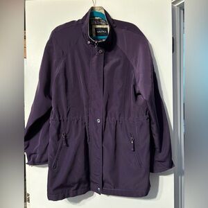 Nautica Purple Rain Wind Jacket Coat Womens Size XL